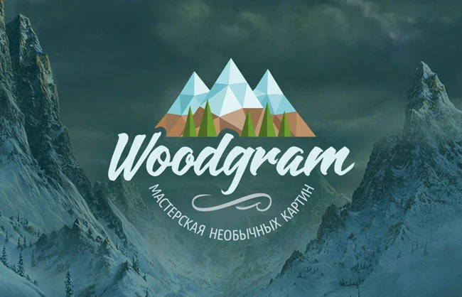 Создание логотипа мастерской Woodgram